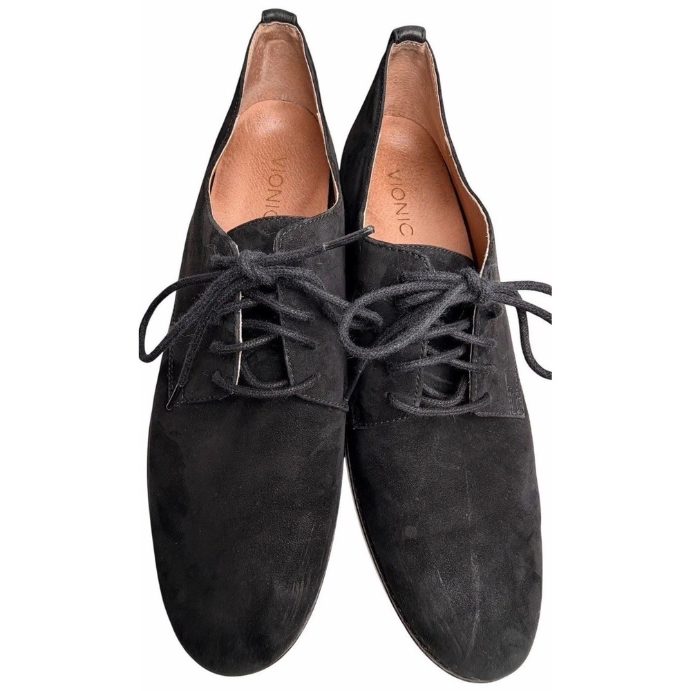 Vionic Weslyn Oxford Shoes Womens 9 Black‎ Suede Leather